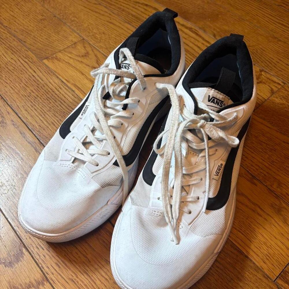 White vans sneakers with black
